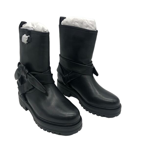 AEROSOLES Shoes - Aerosoles Womens Sabin Motorcycle Ankle Leather Boots Black Size 7 M